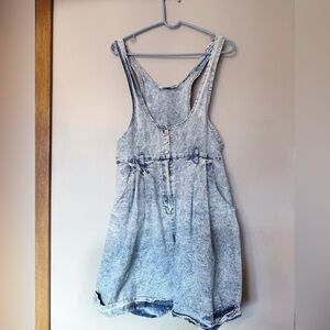 Vintage 1980s Acid Wash Jean Shorts Jumper by Disorderly Conduct